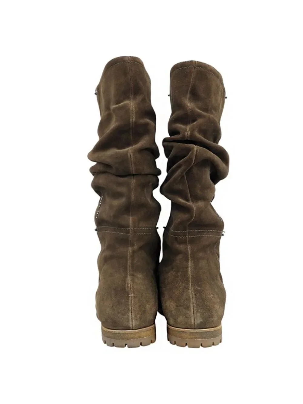 Prada Suede Long Boots Shoes Brown